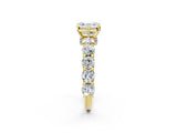 Yellow gold Round Diamond Side Stone Engagement Ring with Six-Prong Setting_8