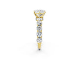 Yellow gold Round Diamond Side Stone Engagement Ring with Six-Prong Setting_8
