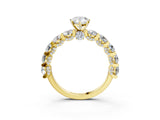 Yellow gold Round Diamond Side Stone Engagement Ring with Six-Prong Setting_9