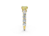Yellow gold Round Diamond Side Stone Engagement Ring with Six-Prong Setting_9