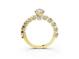 Yellow gold Round Diamond Side Stone Engagement Ring with Six-Prong Setting_9