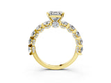 Yellow gold Round Diamond Side Stone Engagement Ring with Six-Prong Setting_9