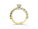 Yellow gold Round Diamond Side Stone Engagement Ring with Six-Prong Setting_9