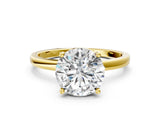 Yellow gold Round Diamond Solitaire Ring with Classic Band and Four-Prong Setting_13