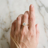 Yellow gold Round Diamond Solitaire Ring with Classic Band and Four-Prong Setting_14