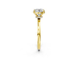 Yellow gold Round Diamond Solitaire Ring with Classic Band and Four-Prong Setting_15