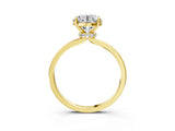 Yellow gold Round Diamond Solitaire Ring with Classic Band and Four-Prong Setting_16