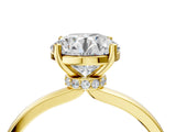 Yellow gold Round Diamond Solitaire Ring with Classic Band and Four-Prong Setting_17