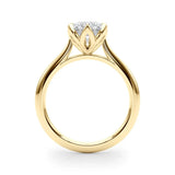 Yellow gold Round Diamond Solitaire Ring with Classic Band and Six-Prong Setting 2