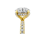 Yellow gold Round Diamond Solitaire Ring with Four-Prong Setting and Pavé Band_11
