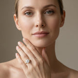 Yellow gold Round Diamond Solitaire Ring with Prong Setting and Pavé Band_14