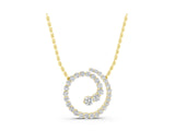 Yellow gold Round Diamond Spiral Pendant with Prong Setting_22