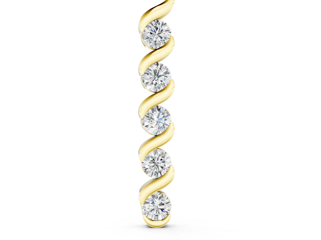 Yellow gold Round Diamond Spiral Prong Pendant_6