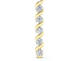 Yellow gold Round Diamond Spiral Prong Pendant_6