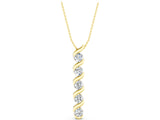 Yellow gold Round Diamond Spiral Prong Pendant_7