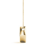 Yellow gold Round Diamond Square Bezel Pendant 2