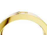 Yellow gold Round Diamond Square Station Mens Band_4