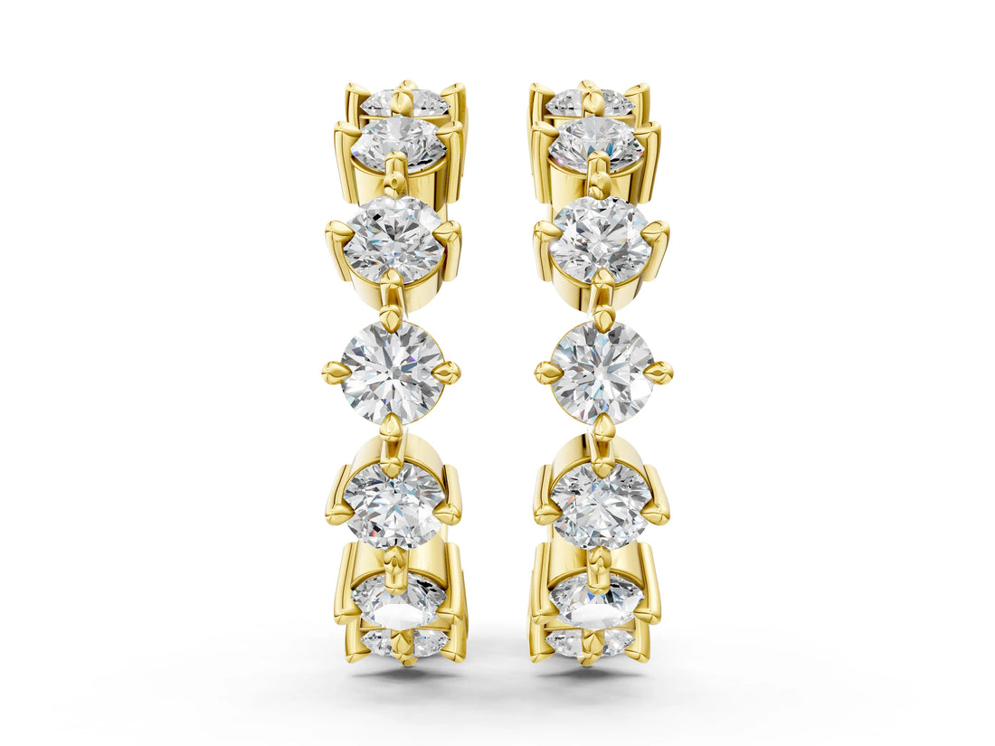 Yellow gold Round Diamond Starlight Ear Cuff