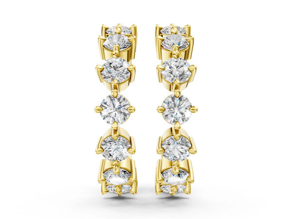 Yellow gold Round Diamond Starlight Ear Cuff