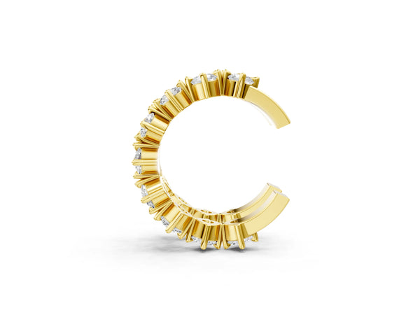 Yellow gold Round Diamond Starlight Ear Cuff