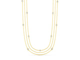 Yellow gold Round Diamond Station Necklace_34