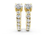 Yellow gold Round Diamond Taylor Huggie Hoop Earrings