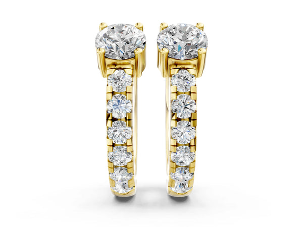Yellow gold Round Diamond Taylor Huggie Hoop Earrings
