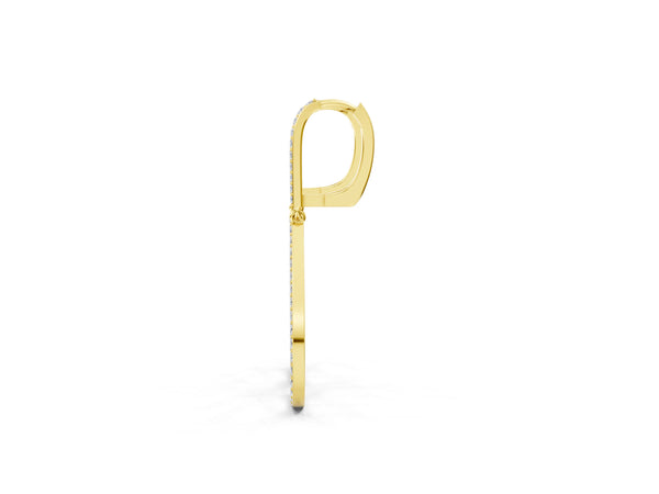 Yellow gold Round Diamond Teardrop Drop Earrings