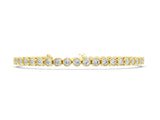 Yellow gold Round Diamond Tennis Bracelet with Bezel Setting and Box Clasp_10