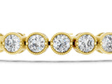 Yellow gold Round Diamond Tennis Bracelet with Bezel Setting and Box Clasp_11