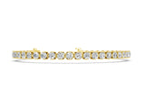 Yellow gold Round Diamond Tennis Bracelet with Box Chain and Basket Prong Setting_2