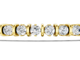Yellow gold Round Diamond Tennis Bracelet with Channel Setting and Box Clasp_3