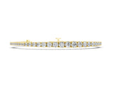Yellow gold Round Diamond Tennis Bracelet with Four-Prong Setting on a White Gold Band_2