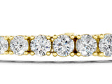 Yellow gold Round Diamond Tennis Bracelet with Four-Prong Setting on a White Gold Band_3