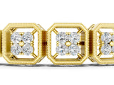 Yellow gold Round Diamond Tennis Bracelet with Milgrain Bezel Setting_19