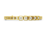 Yellow gold Round Diamond Tennis Bracelet with Milgrain Bezel Setting_4