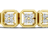Yellow gold Round Diamond Tennis Bracelet with Milgrain Bezel Setting_5