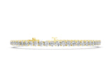 Yellow gold Round Diamond Tennis Bracelet with Prong Setting and Box Clasp_2