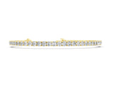 Yellow gold Round Diamond Tennis Bracelet with Prong Setting in White Gold_2