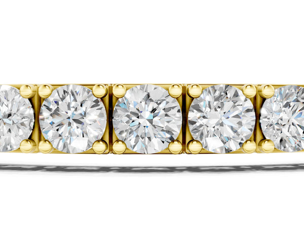 Yellow gold Round Diamond Tennis Bracelet with Prong Setting