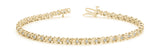 Yellow gold Round Diamond Tennis Bracelet with X-Prong Setting