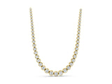 Yellow gold Round Diamond Tennis Necklace with Bezel Setting and Prong Setting_3