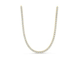 10K Yellow Gold 10.14 Carat E VS Round Diamond Tennis Necklace with Four-Prong Setting
