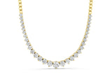 Yellow gold Round Diamond Tennis Necklace with Graduated Prong Setting_2