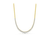 Yellow gold Round Diamond Tennis Necklace with Graduated Prong Setting_3