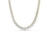 Yellow gold Round Diamond Tennis Necklace with Prong Setting_2