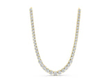 Yellow gold Round Diamond Tennis Necklace with Prong Setting_3