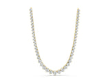 Yellow gold Round Diamond Tennis Necklace with Three-Prong Setting_1