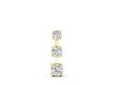Yellow gold Round Diamond Triple Bar Pendant with Four-Prong Setting_6