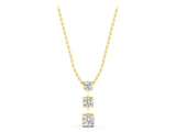 Yellow gold Round Diamond Triple Bar Pendant with Four-Prong Setting_7